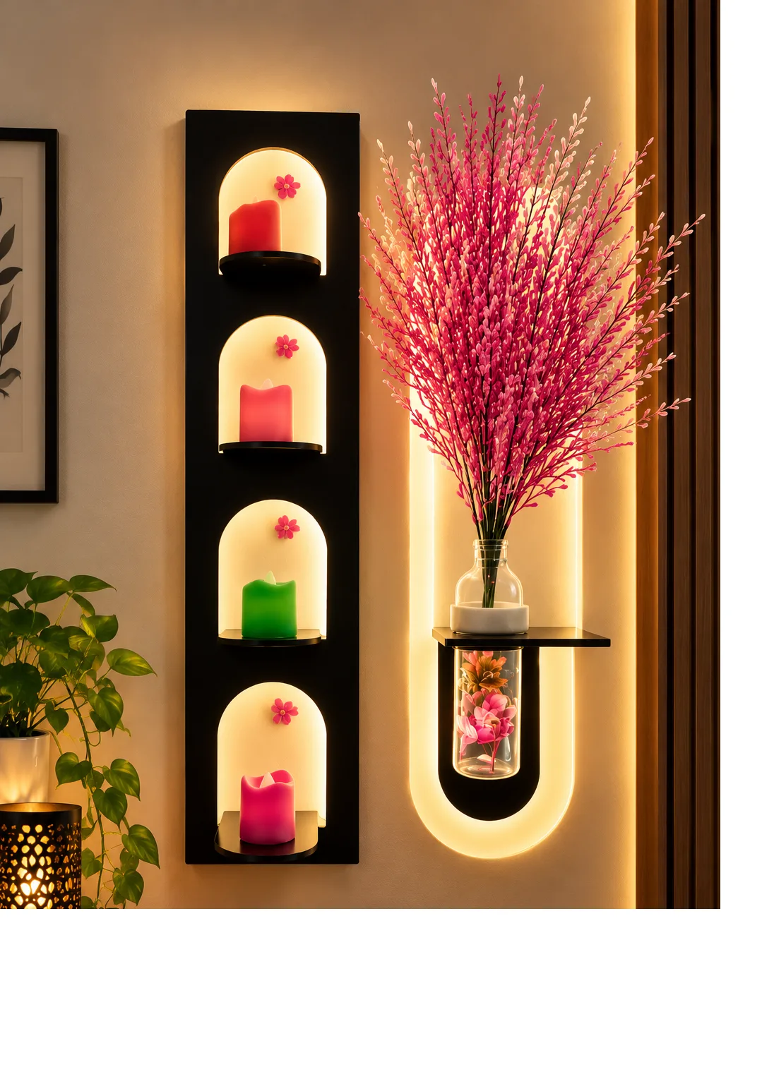 ✨ Premium LED Wall Décor Shelf – Modern Home Decoration ✨