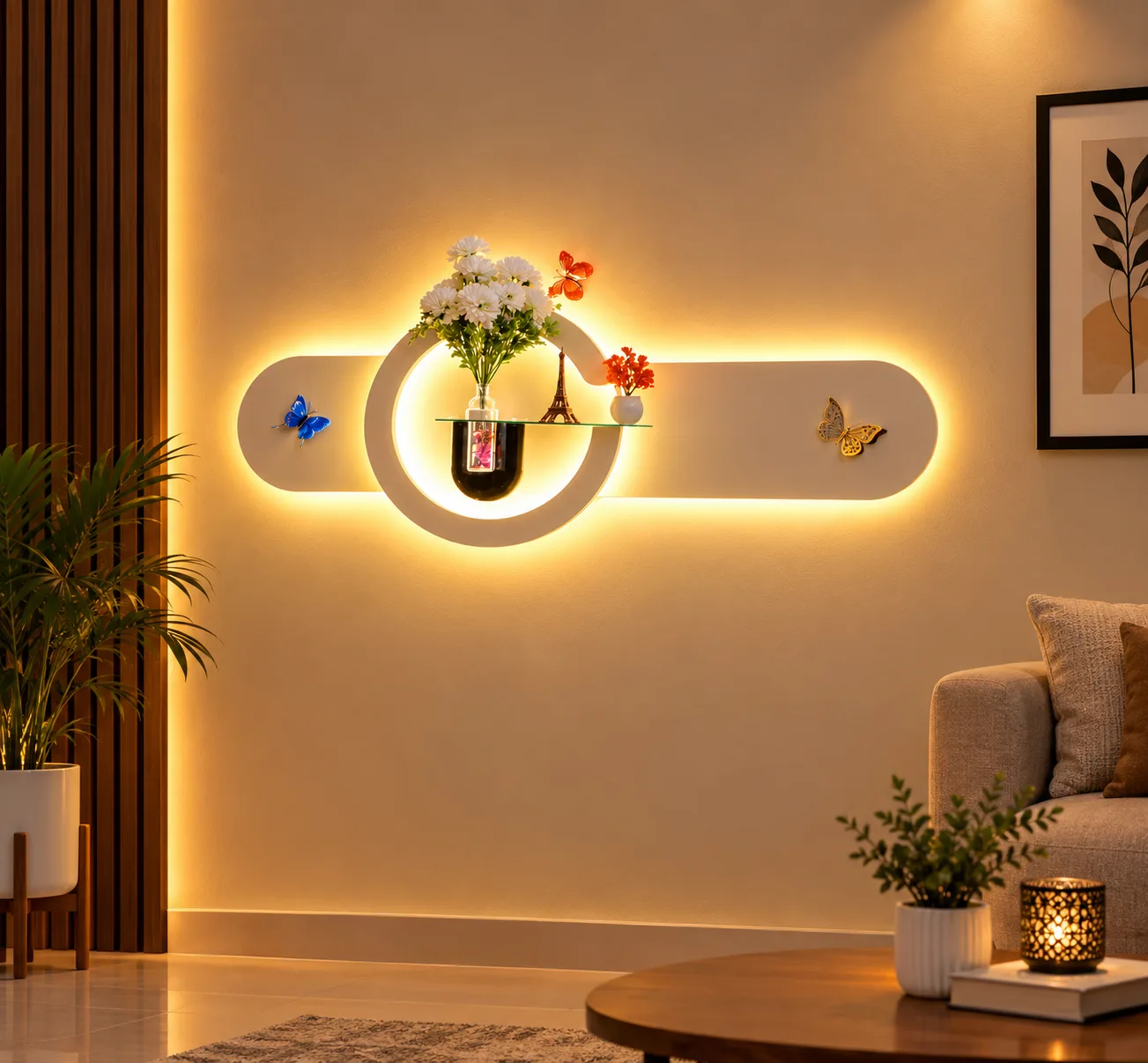 ✨ Elegant LED Wall Shelf – Modern Luxury Home Décor